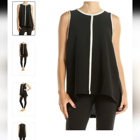 Madewell Crepe Canal tank top back and white. Size XS - Picture 2 of 12